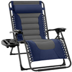 Oversized Padded Zero Gravity Chair, Folding Recliner w/ Headrest, Side Tray
