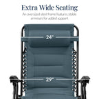 Oversized Padded Zero Gravity Chair, Folding Recliner w/ Headrest, Side Tray