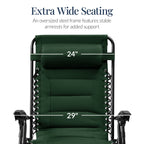 Oversized Padded Zero Gravity Chair, Folding Recliner w/ Headrest, Side Tray