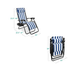 Set of 2 Adjustable Zero Gravity Patio Chair Recliners w/ Cup Holders