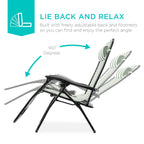 Set of 2 Adjustable Zero Gravity Patio Chair Recliners w/ Cup Holders