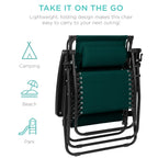 30" Wide Folding Zero Gravity Patio Lounge Chair w/Adjustable Canopy Shade