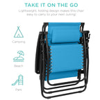 30" Wide Folding Zero Gravity Patio Lounge Chair w/Adjustable Canopy Shade