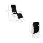 Set of 2 Adjustable Zero Gravity Patio Chair Recliners w/ Cup Holders