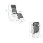 Set of 2 Adjustable Zero Gravity Patio Chair Recliners w/ Cup Holders
