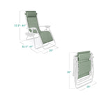 Set of 2 Adjustable Zero Gravity Patio Chair Recliners w/ Cup Holders