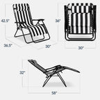 Set of 2 Extra Wide Adjustable Zero Gravity Patio Chair Recliners
