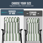 Set of 2 Extra Wide Adjustable Zero Gravity Patio Chair Recliners