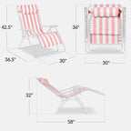 Set of 2 Extra Wide Adjustable Zero Gravity Patio Chair Recliners