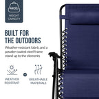 Set of 2 Extra Wide Adjustable Zero Gravity Patio Chair Recliners
