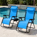 Set of 2 Extra Wide Adjustable Zero Gravity Patio Chair Recliners