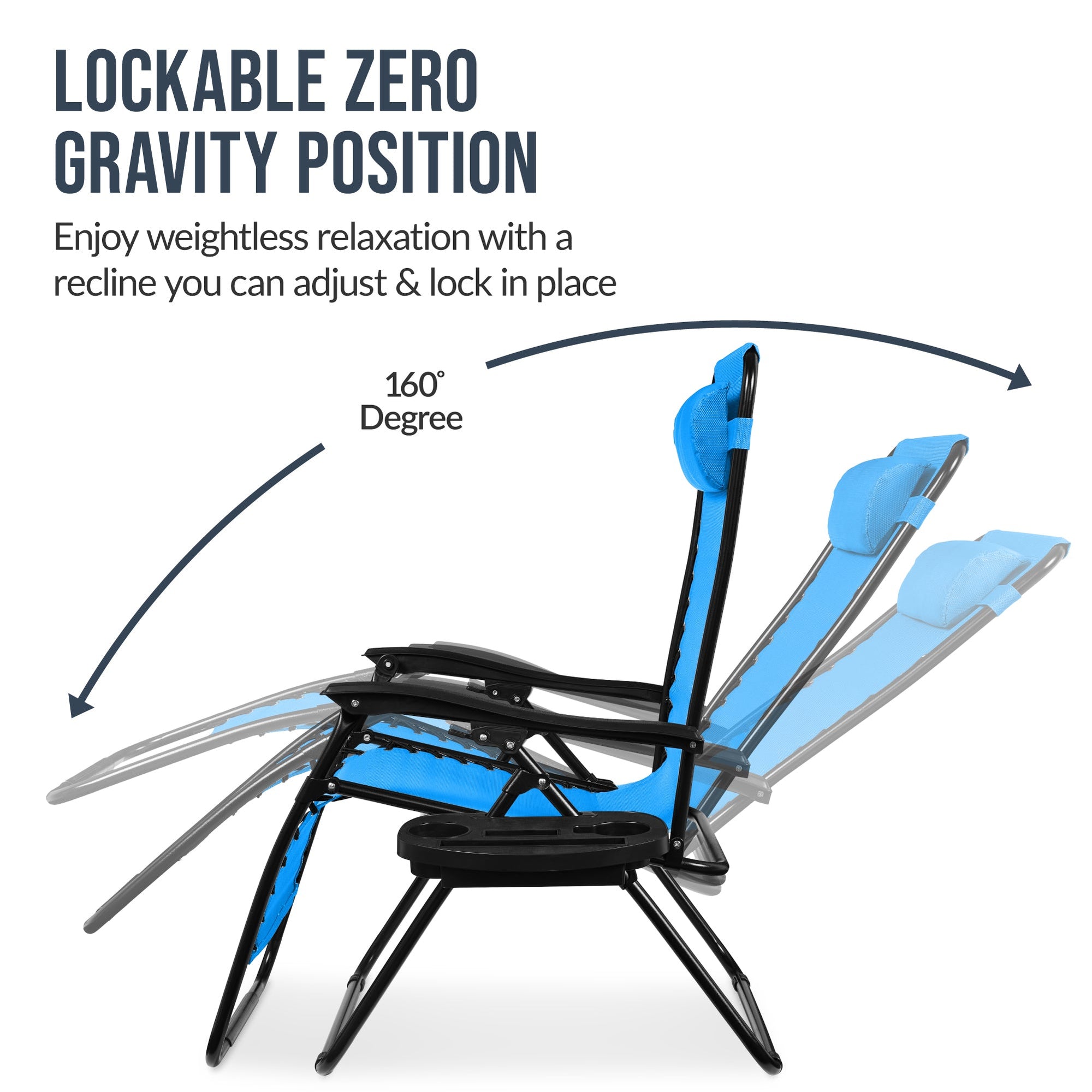 Set of 2 Extra Wide Adjustable Zero Gravity Patio Chair Recliners