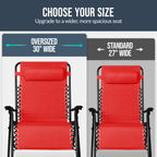 Set of 2 Extra Wide Adjustable Zero Gravity Patio Chair Recliners