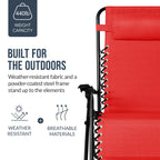 Set of 2 Extra Wide Adjustable Zero Gravity Patio Chair Recliners