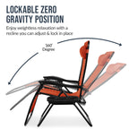 Set of 2 Extra Wide Adjustable Zero Gravity Patio Chair Recliners