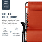 Set of 2 Extra Wide Adjustable Zero Gravity Patio Chair Recliners