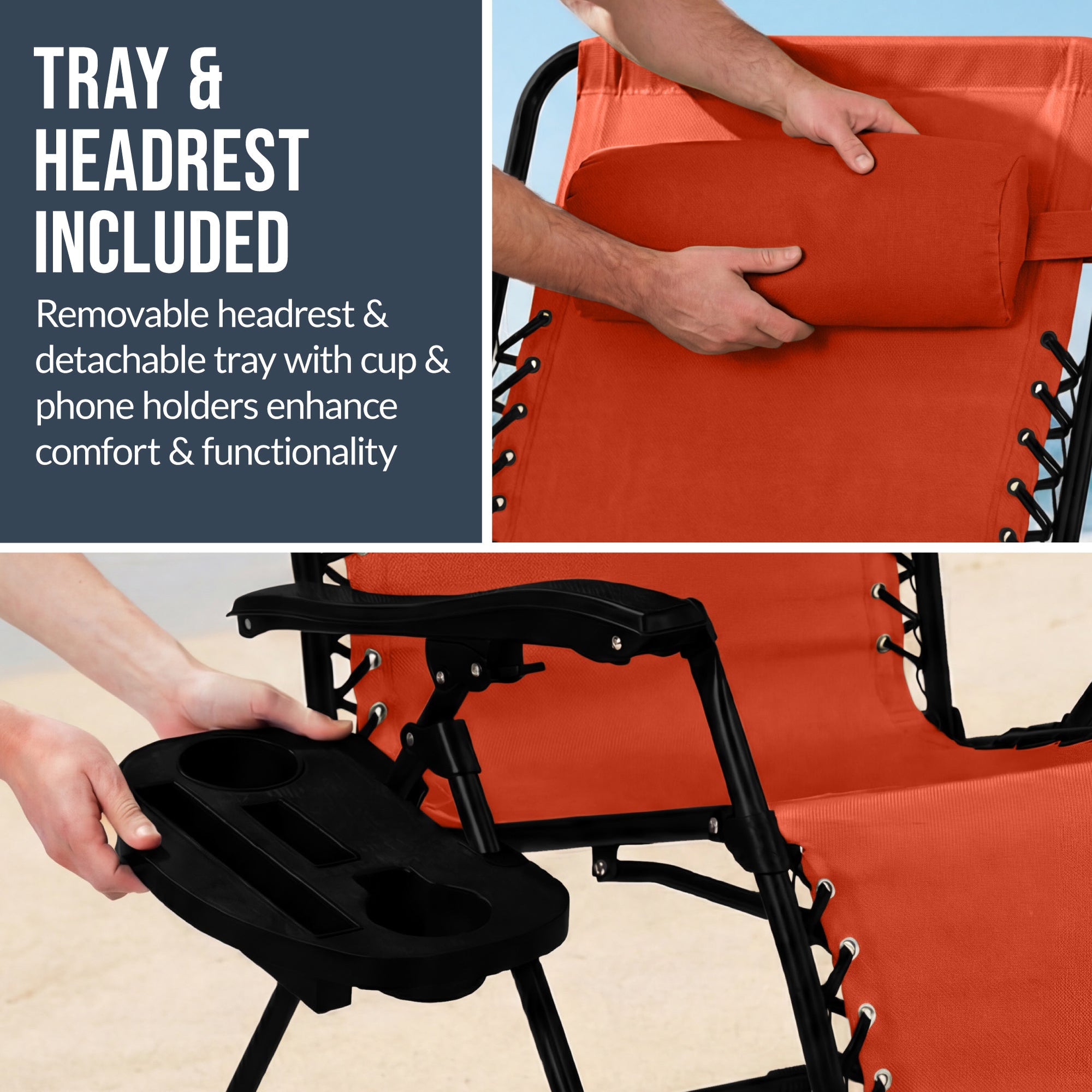 Set of 2 Extra Wide Adjustable Zero Gravity Patio Chair Recliners