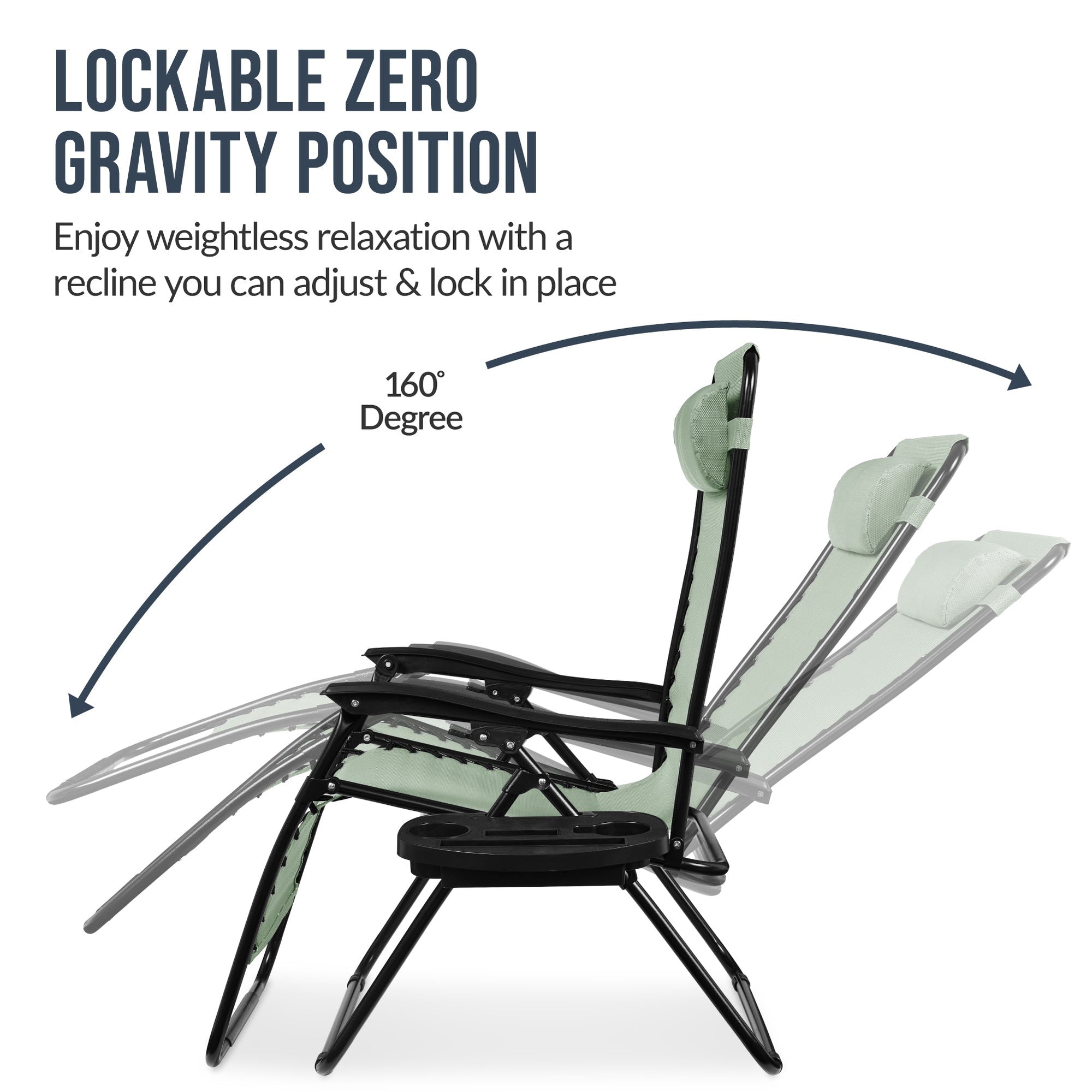 Set of 2 Extra Wide Adjustable Zero Gravity Patio Chair Recliners