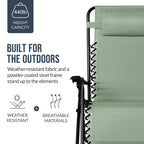 Set of 2 Extra Wide Adjustable Zero Gravity Patio Chair Recliners