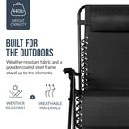 Set of 2 Extra Wide Adjustable Zero Gravity Patio Chair Recliners