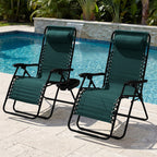 Set of 2 Extra Wide Adjustable Zero Gravity Patio Chair Recliners