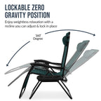 Set of 2 Extra Wide Adjustable Zero Gravity Patio Chair Recliners