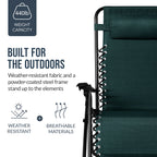 Set of 2 Extra Wide Adjustable Zero Gravity Patio Chair Recliners