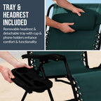 Set of 2 Extra Wide Adjustable Zero Gravity Patio Chair Recliners