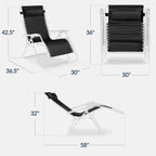 Set of 2 Extra Wide Adjustable Zero Gravity Patio Chair Recliners