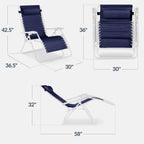 Set of 2 Extra Wide Adjustable Zero Gravity Patio Chair Recliners