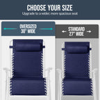 Set of 2 Extra Wide Adjustable Zero Gravity Patio Chair Recliners