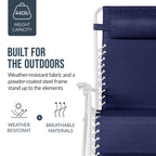 Set of 2 Extra Wide Adjustable Zero Gravity Patio Chair Recliners
