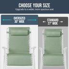 Set of 2 Extra Wide Adjustable Zero Gravity Patio Chair Recliners