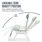 Set of 2 Extra Wide Adjustable Zero Gravity Patio Chair Recliners