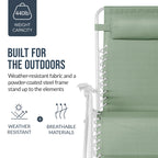 Set of 2 Extra Wide Adjustable Zero Gravity Patio Chair Recliners