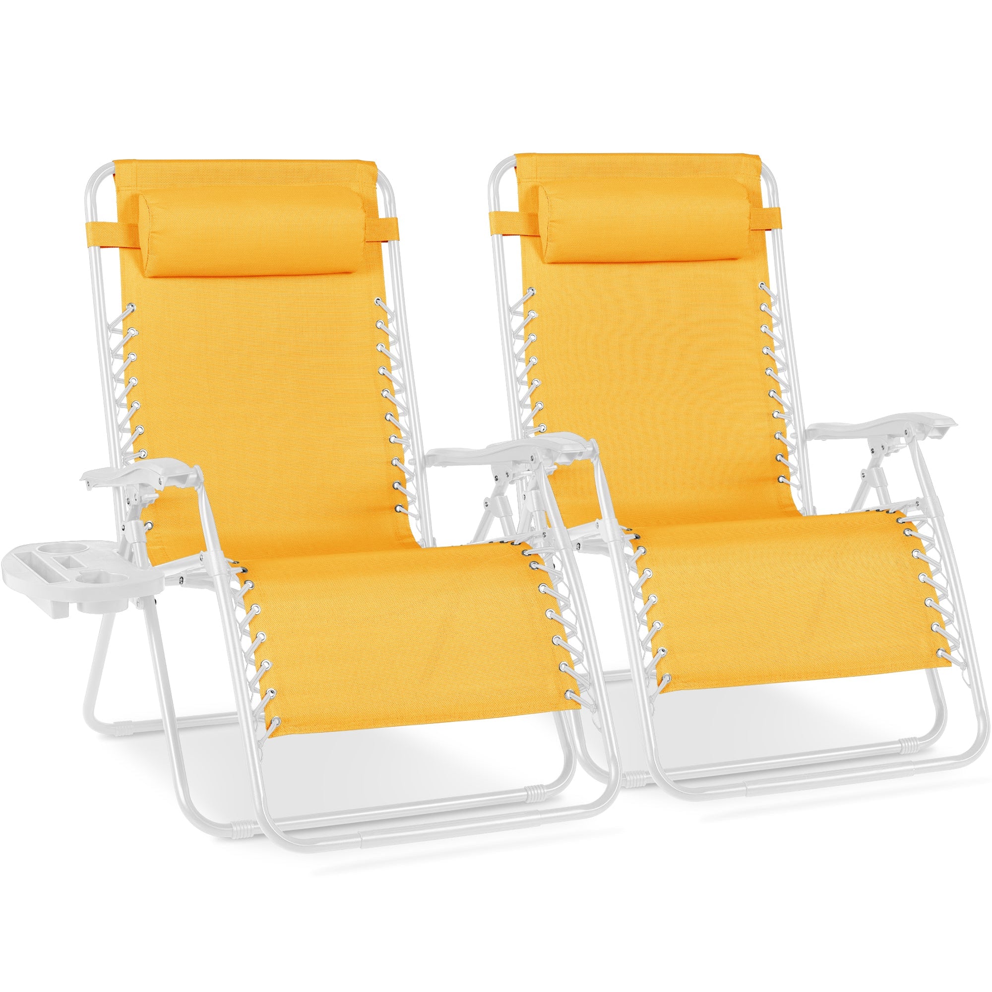 Set of 2 Extra Wide Adjustable Zero Gravity Patio Chair Recliners