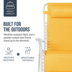 Set of 2 Extra Wide Adjustable Zero Gravity Patio Chair Recliners