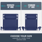 30" Wide Folding Zero Gravity Patio Lounge Chair w/Adjustable Canopy Shade