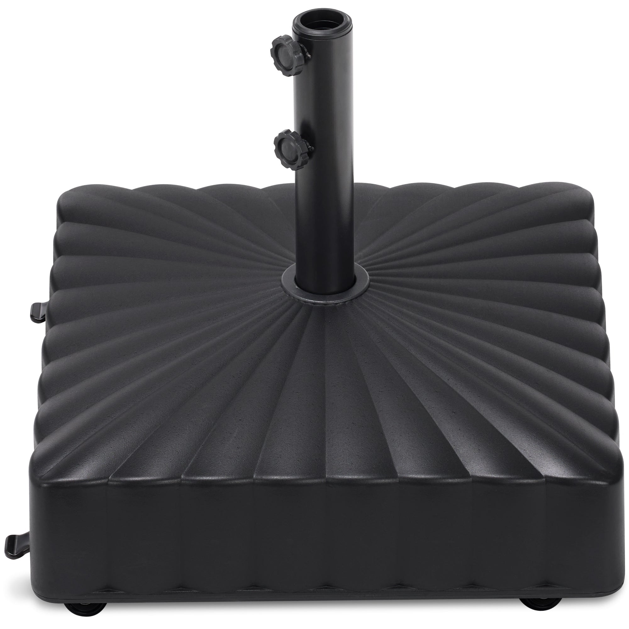 Fillable Mobile Umbrella Base Stand w/ 4 Wheels, 2 Locks, 123lb Capacity