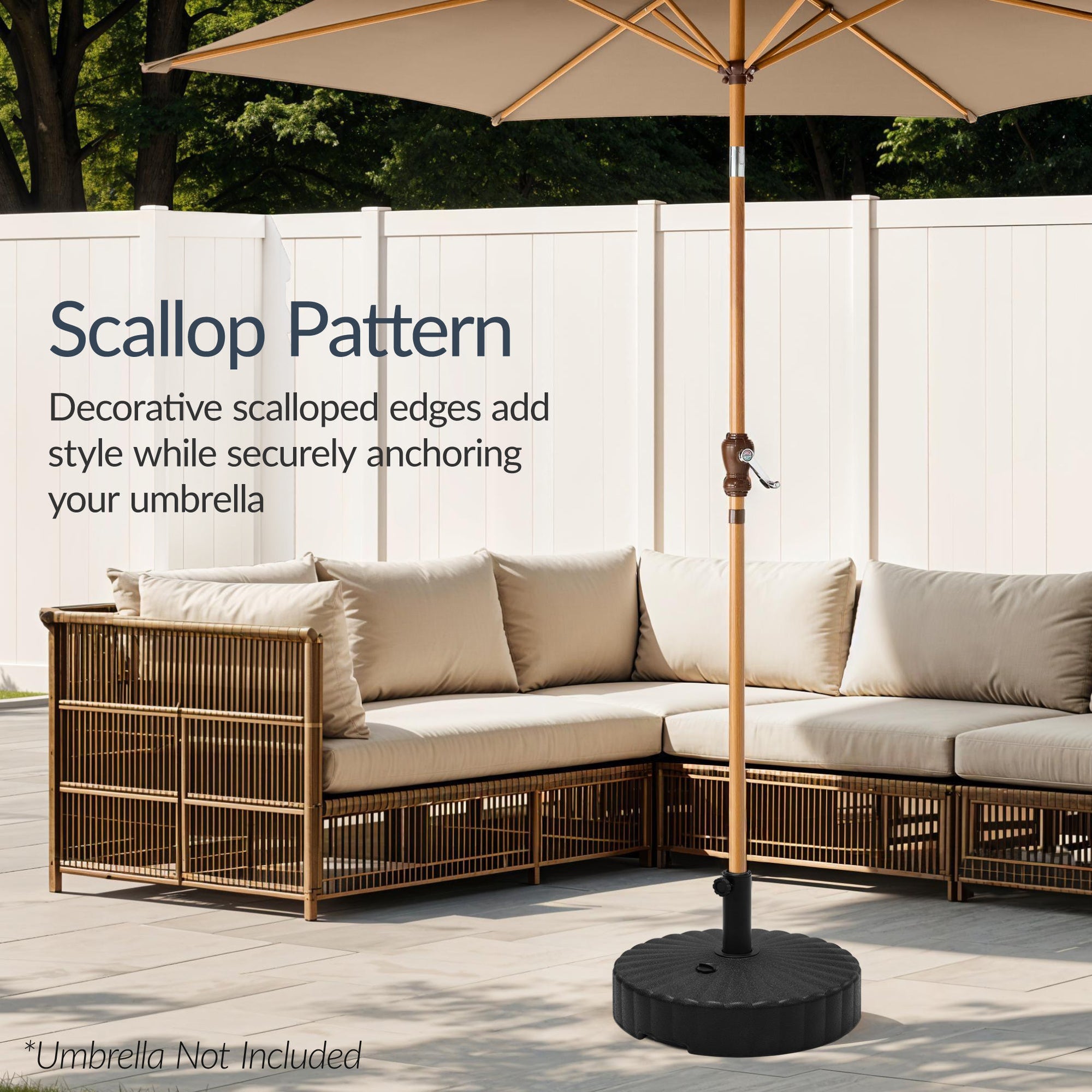 Plastic Patio Umbrella Base Pole Holder Accessory w/ 2 Adjustable Knobs