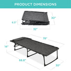 Extra Wide Patio Chaise Lounge Chair, Portable Folding Recliner