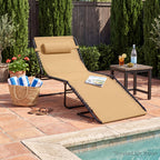 Extra Wide Patio Chaise Lounge Chair, Portable Folding Recliner