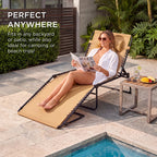 Extra Wide Patio Chaise Lounge Chair, Portable Folding Recliner