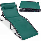 Extra Wide Patio Chaise Lounge Chair, Portable Folding Recliner