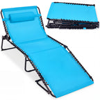 Extra Wide Patio Chaise Lounge Chair, Portable Folding Recliner