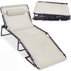 Extra Wide Patio Chaise Lounge Chair, Portable Folding Recliner