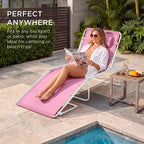 Extra Wide Patio Chaise Lounge Chair, Portable Folding Recliner
