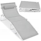 Extra Wide Patio Chaise Lounge Chair, Portable Folding Recliner