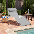 Extra Wide Patio Chaise Lounge Chair, Portable Folding Recliner