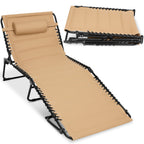 Extra Wide Padded Patio Chaise Lounge Chair, Portable Recliner 8 Positions